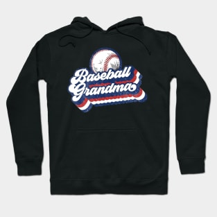 Retro Baseball Grandma Red White Blue Hoodie